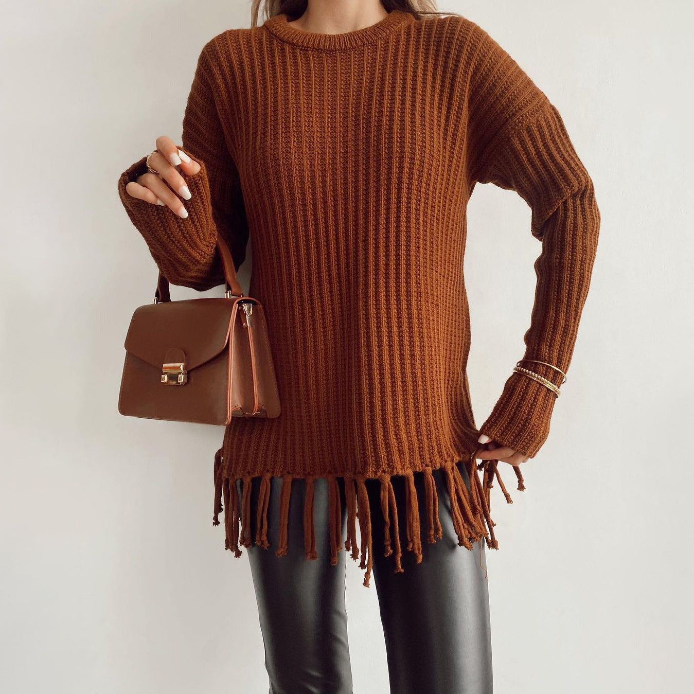 Haut Tricoté Femme Uni & Décontracté