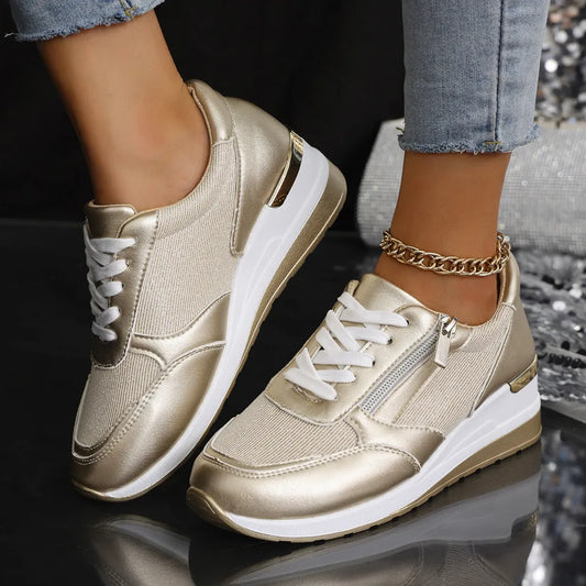 ZAMIRA - baskets orthopédiques à lacets et fermeture éclair latérale