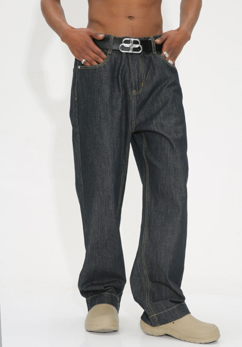 Warp straight leg raw denim