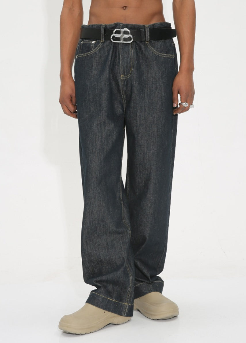 Warp straight leg raw denim