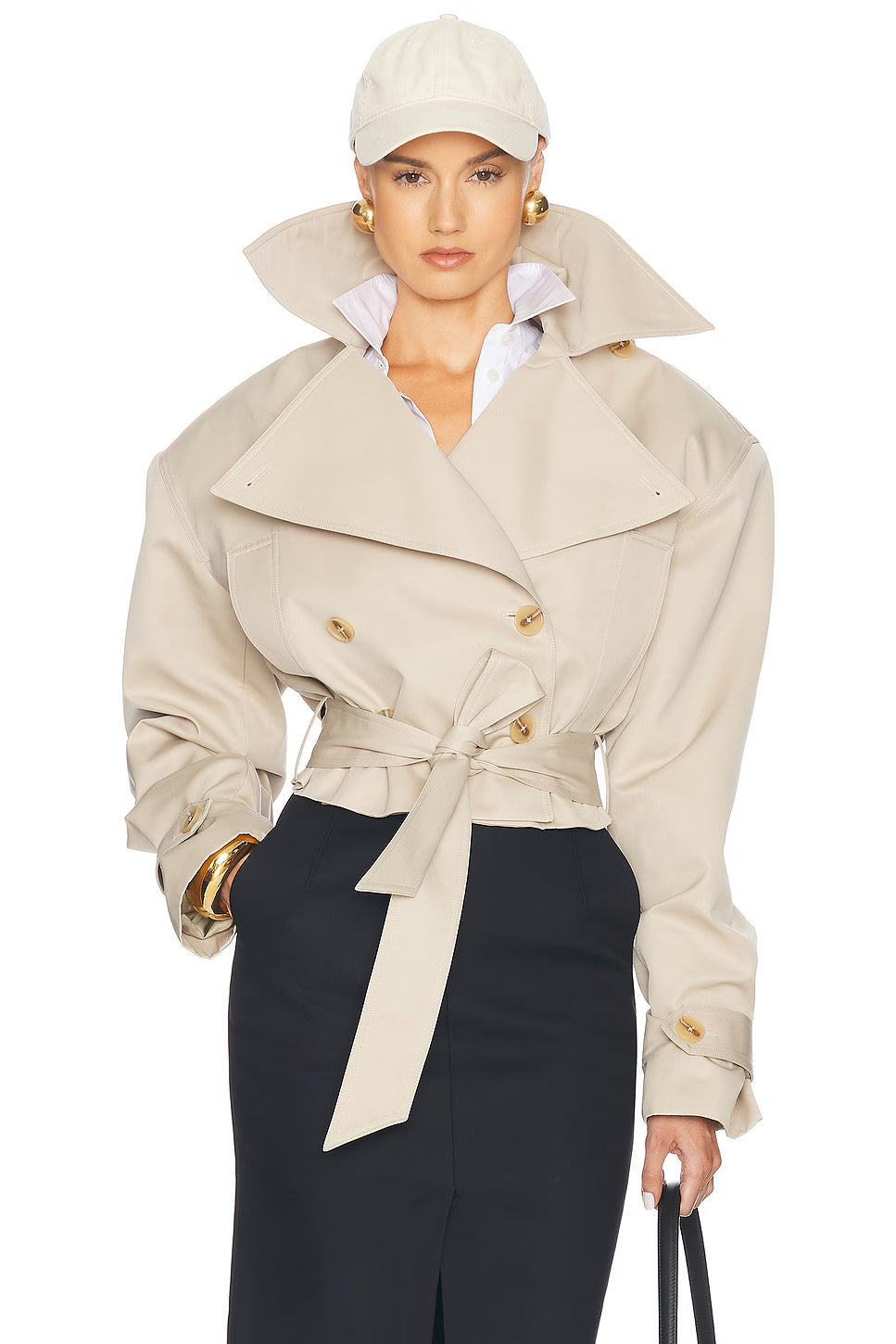 Flambeaux Oversized Cropped Trench