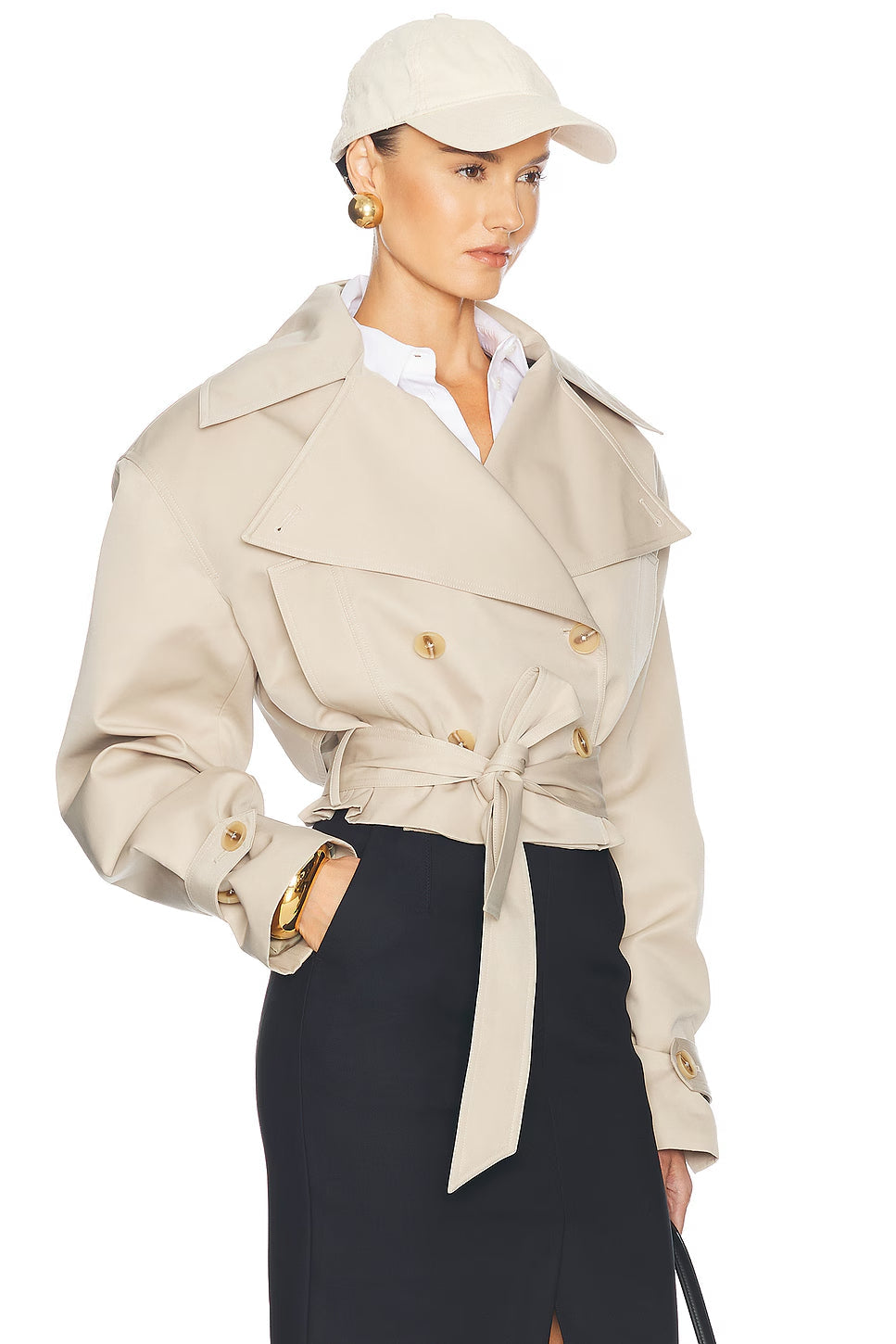 Flambeaux Oversized Cropped Trench