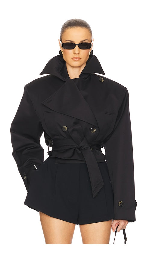 Flambeaux Oversized Cropped Trench