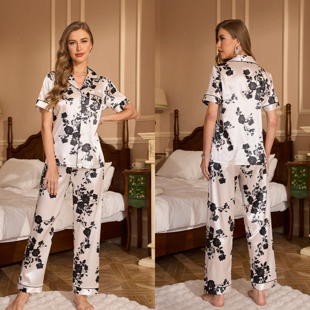 Women's Summer Casual Stylish Short Sleeve Trousers Suit