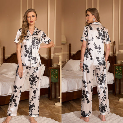 Women's Summer Casual Stylish Short Sleeve Trousers Suit