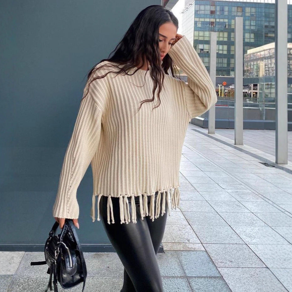 Haut Tricoté Femme Uni & Décontracté