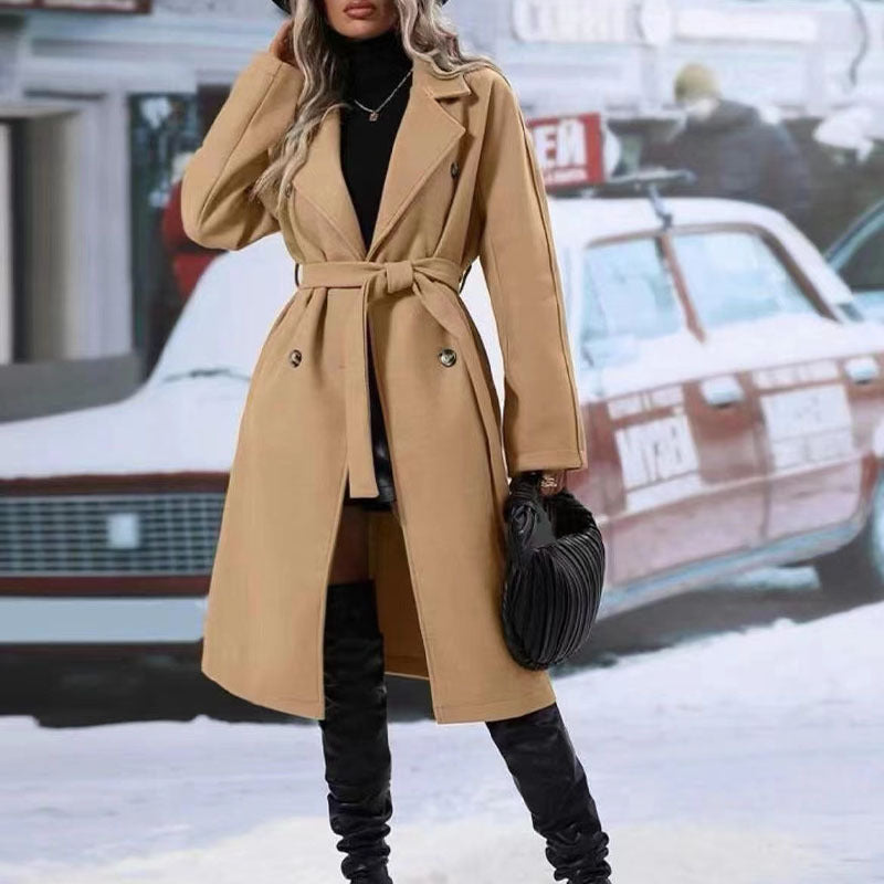 Manteau Trench Long Double Boutonnage
