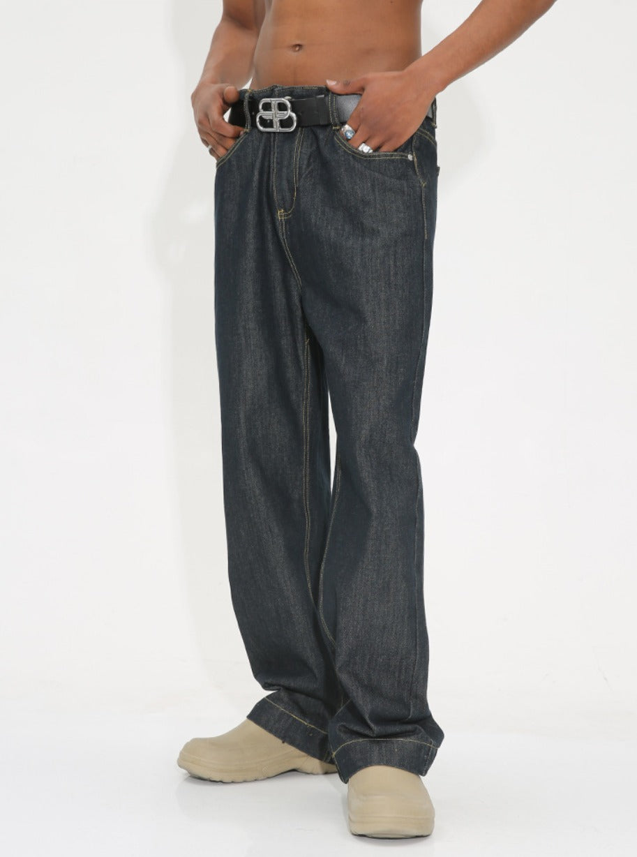 Warp straight leg raw denim