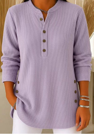 DOVIORA™ – Pull Col V Boutonné Chic & Confort