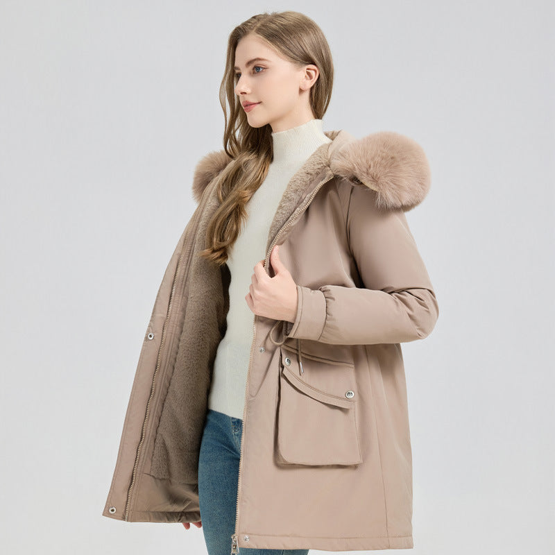 Parka Hiver Femme – Doublure Fourrure & Capuche