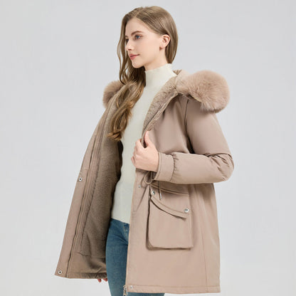 Parka Hiver Femme – Doublure Fourrure & Capuche