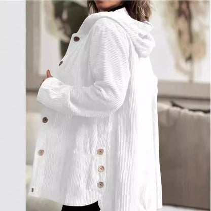 Veste à capuche en velours décontractée pour l'automne