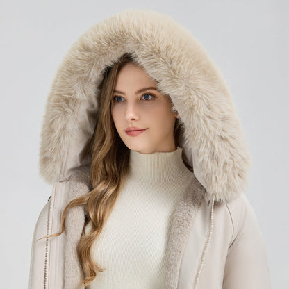 Parka Hiver Femme – Doublure Fourrure & Capuche