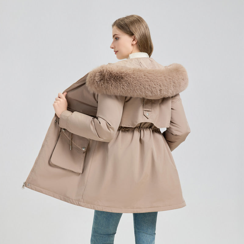 Parka Hiver Femme – Doublure Fourrure & Capuche