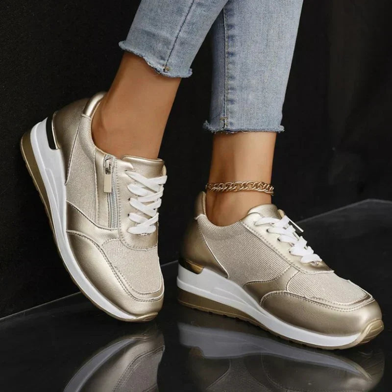 ZAMIRA - baskets orthopédiques à lacets et fermeture éclair latérale